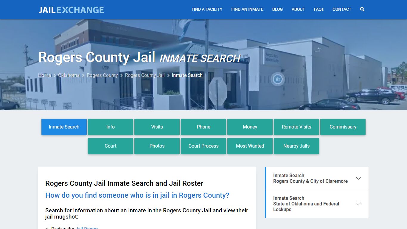 Inmate Search: Roster & Mugshots - Rogers County Jail, OK